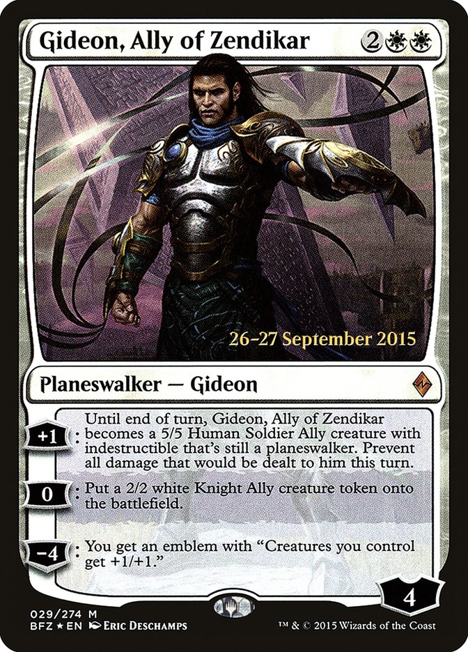 Gideon, Ally of Zendikar  [Battle for Zendikar Prerelease Promos] | Magic Magpie