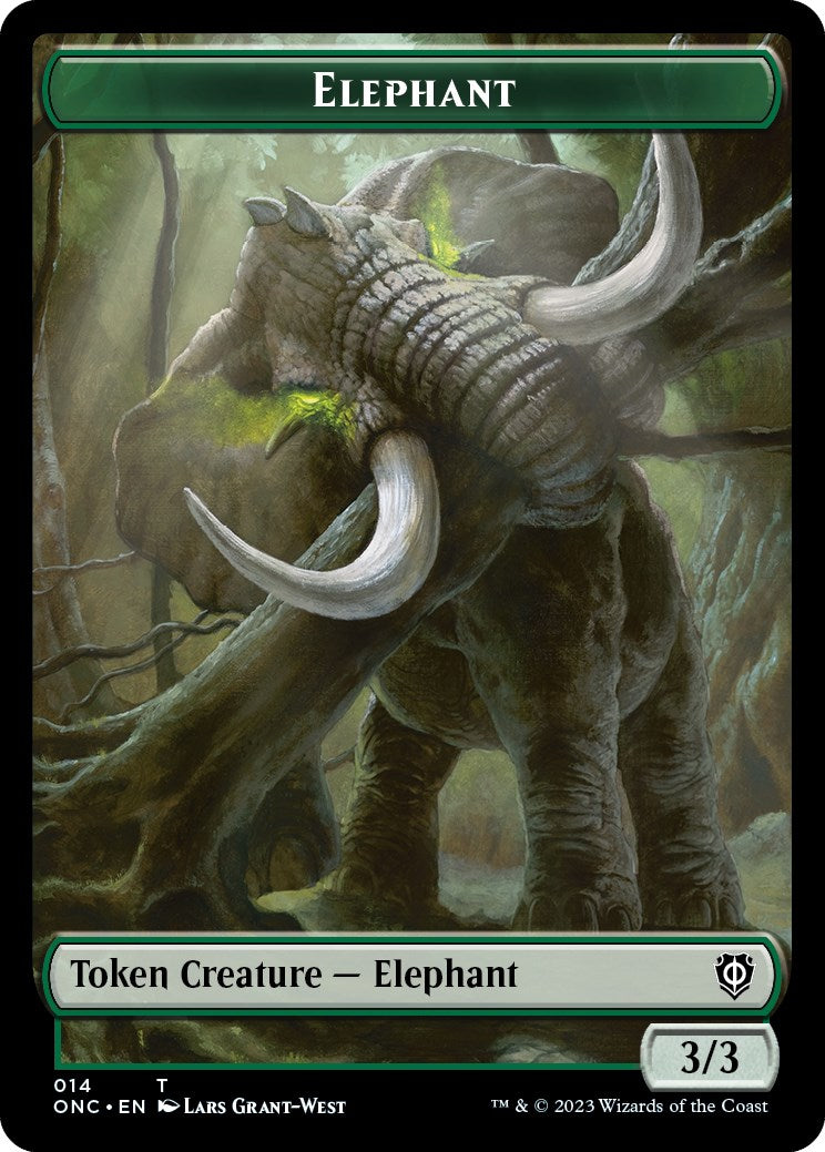 Human Soldier // Elephant Double-Sided Token [Phyrexia: All Will Be One Commander Tokens] | Magic Magpie