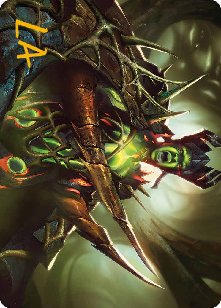 Maze's Mantle Art Card (Gold-Stamped Signature) [Phyrexia: All Will Be One Art Series] | Magic Magpie