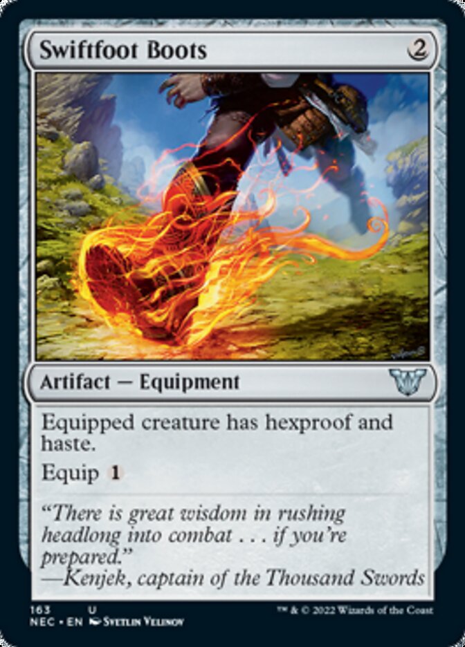 Swiftfoot Boots [Kamigawa: Neon Dynasty Commander] | Magic Magpie