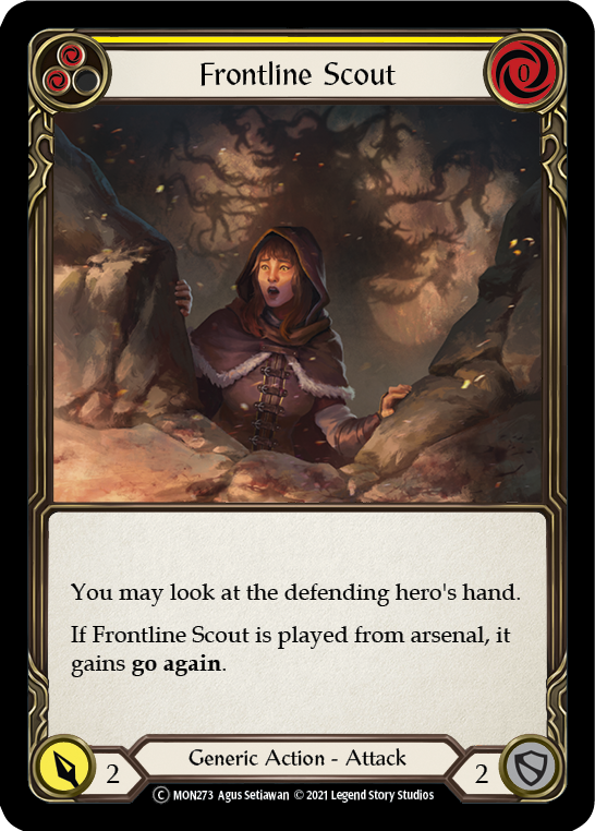 Frontline Scout (Yellow) (Rainbow Foil) [U-MON273-RF] Unlimited Rainbow Foil | Magic Magpie