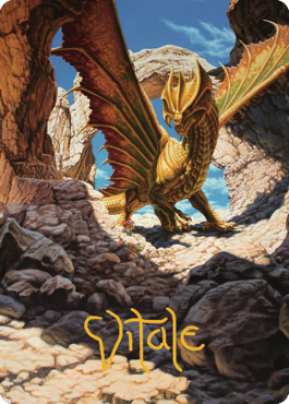 Ancient Brass Dragon Art Card (02) (Gold-Stamped Signature) [Commander Legends: Battle for Baldur's Gate Art Series] | Magic Magpie