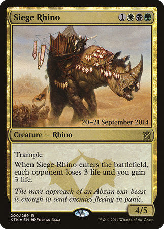 Siege Rhino [Khans of Tarkir Promos] | Magic Magpie