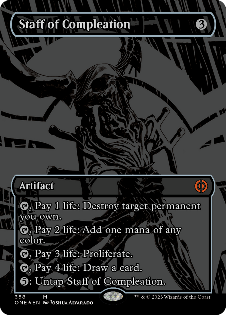 Staff of Compleation (Oil Slick Raised Foil) [Phyrexia: All Will Be One] | Magic Magpie