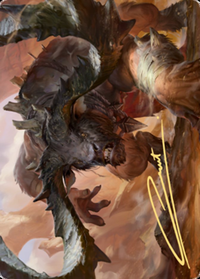 Moraug, Fury of Akoum Art Card (Gold-Stamped Signature) [Zendikar Rising Art Series] | Magic Magpie
