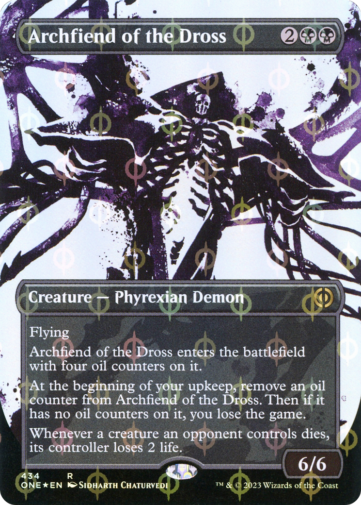 Archfiend of the Dross (Borderless Ichor Step-and-Compleat Foil) [Phyrexia: All Will Be One] | Magic Magpie