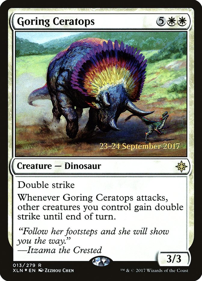 Goring Ceratops  [Ixalan Prerelease Promos] | Magic Magpie
