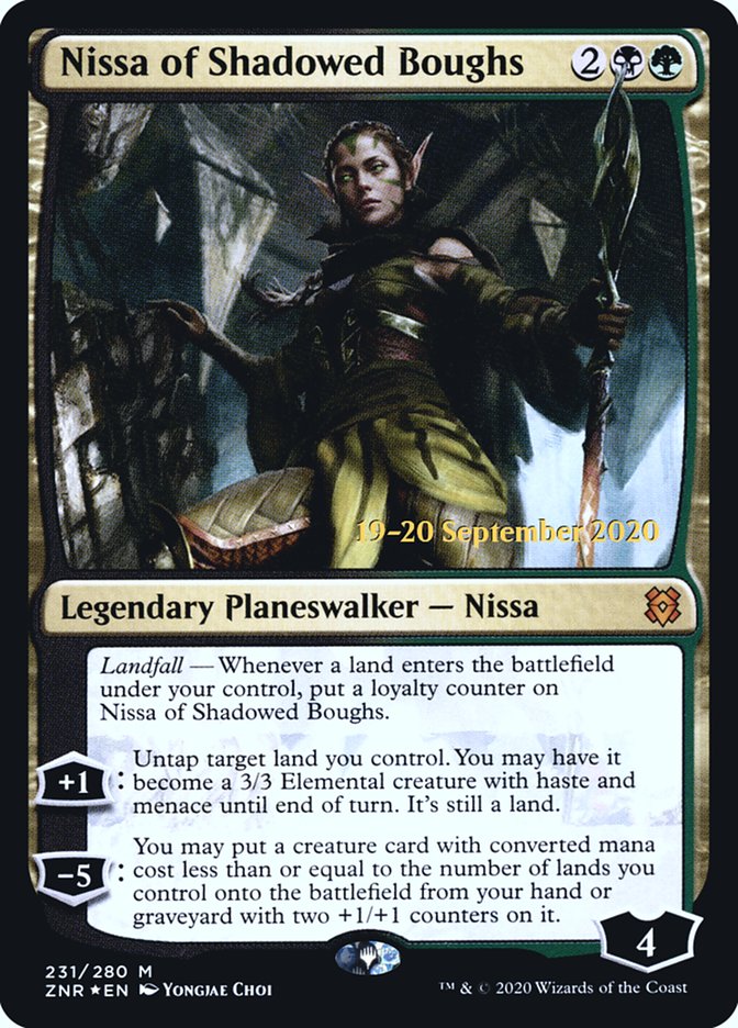 Nissa of Shadowed Boughs  [Zendikar Rising Prerelease Promos] | Magic Magpie