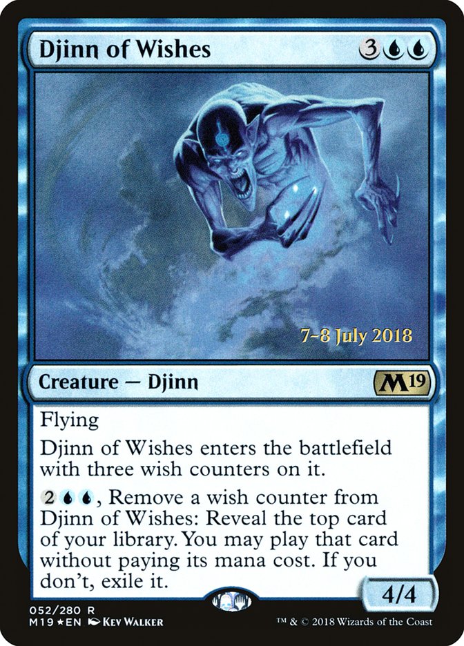 Djinn of Wishes  [Core Set 2019 Prerelease Promos] | Magic Magpie