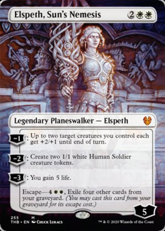 Elspeth, Sun's Nemesis (Borderless) [Theros Beyond Death] | Magic Magpie