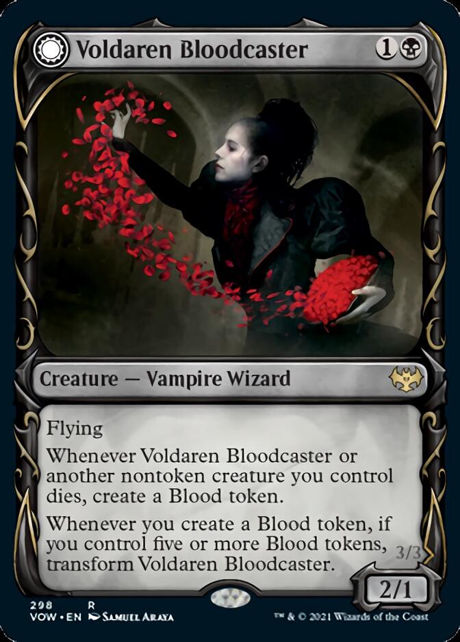 Voldaren Bloodcaster // Bloodbat Summoner (Showcase Fang Frame) [Innistrad: Crimson Vow] | Magic Magpie