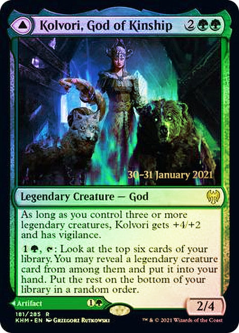 Kolvori, God of Kinship // The Ringhart Crest   [Kaldheim Prerelease Promos] | Magic Magpie