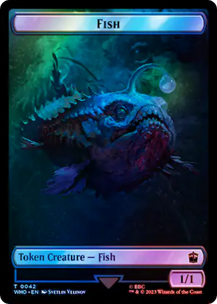 Fish // Alien Salamander Double-Sided Token (Surge Foil) [Doctor Who Tokens] | Magic Magpie