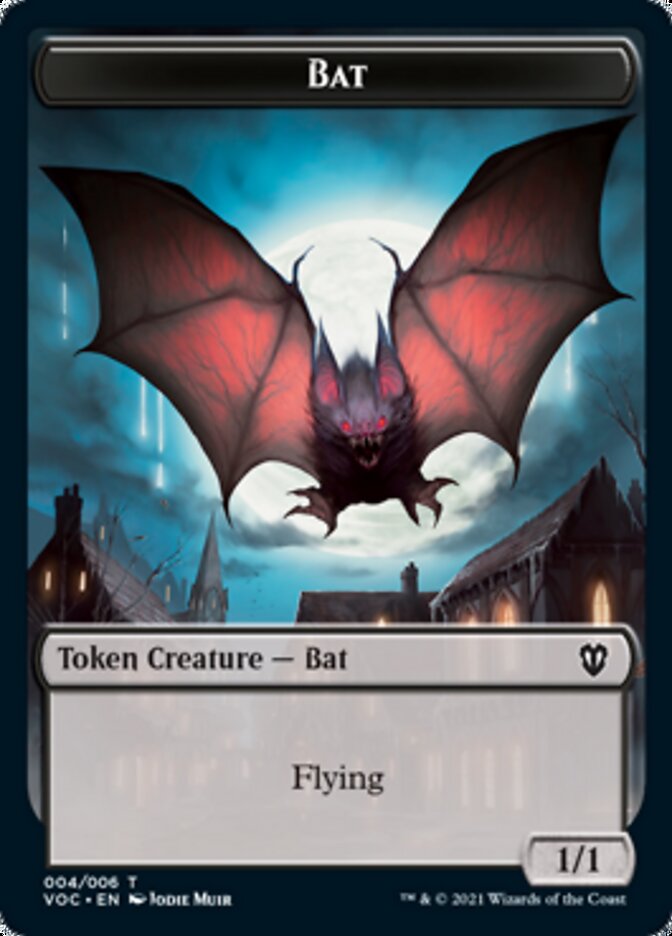 Blood // Bat Double-sided Token [Innistrad: Crimson Vow Commander Tokens] | Magic Magpie