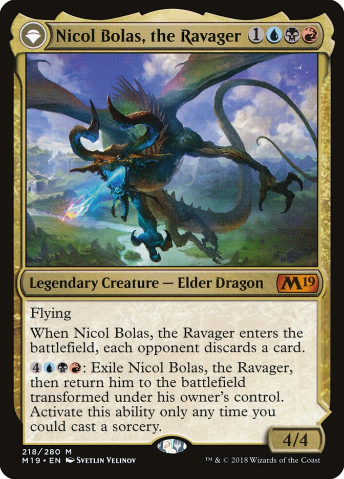 Nicol Bolas, the Ravager // Nicol Bolas, the Arisen [Core Set 2019] | Magic Magpie