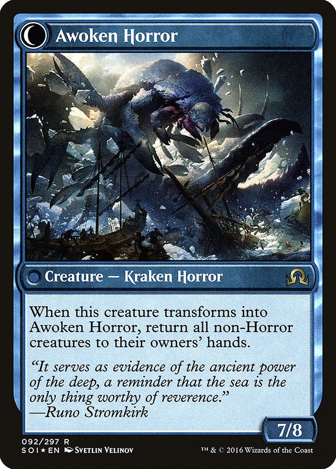 Thing in the Ice // Awoken Horror [Shadows over Innistrad Promos] | Magic Magpie